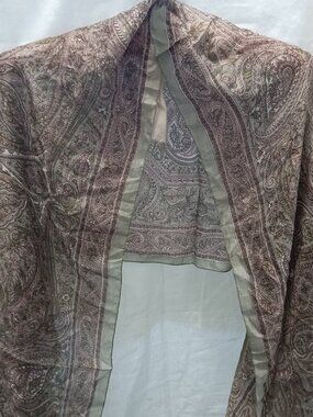 Paisley 100% Silk Sheer Floral Scarf